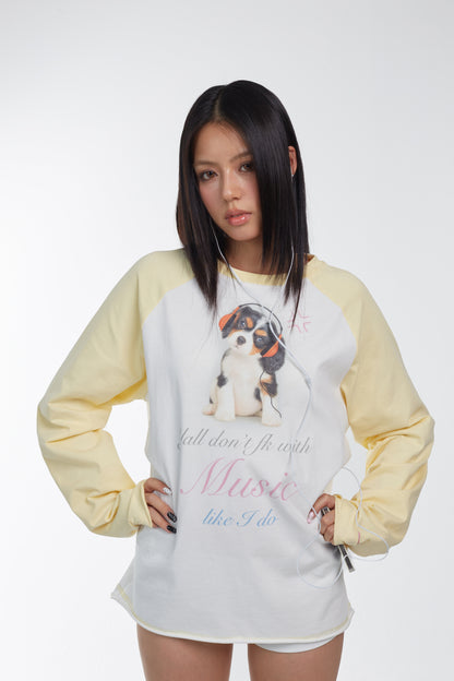 Ooops333 25AW 「Yall don't fk with music like i do」LONG SLEEVE TEE（OVERSIZE）