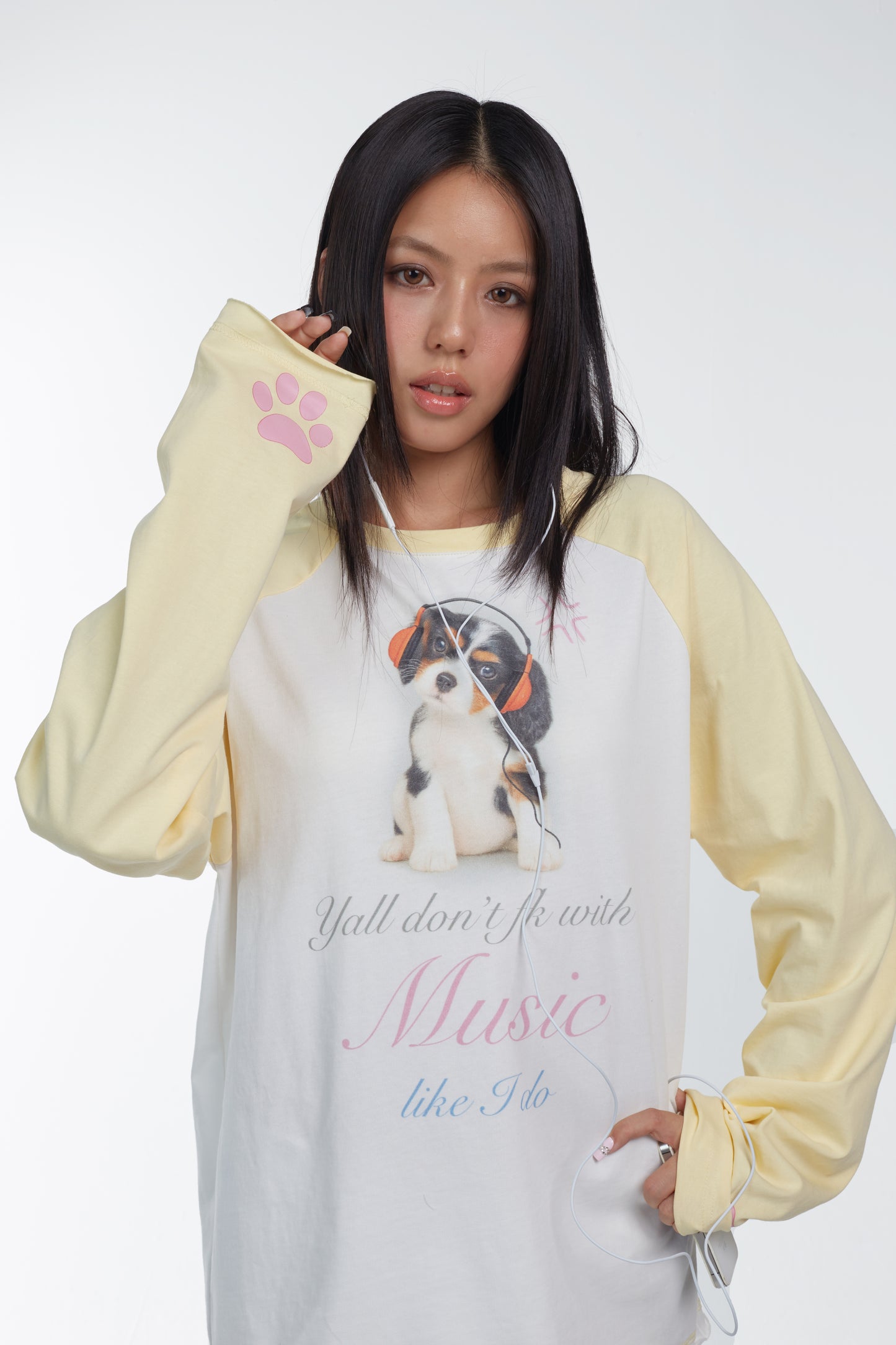 Ooops333 25AW 「Yall don't fk with music like i do」LONG SLEEVE TEE（OVERSIZE）