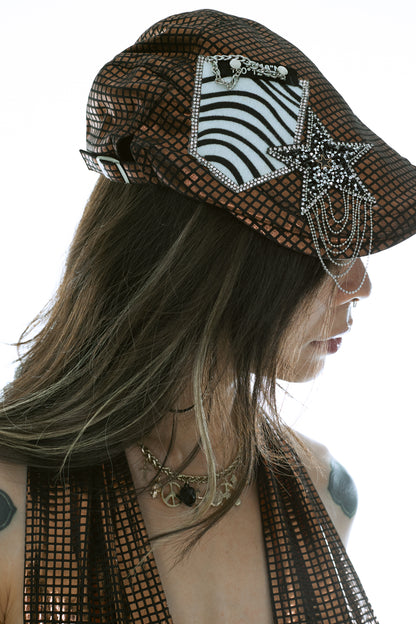 Ooops333 LEOPARD STAR CHAIN BERET