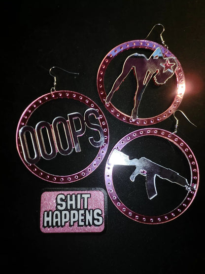 Ooops333 Y2K ACRYLIC HOOP EARRINGS