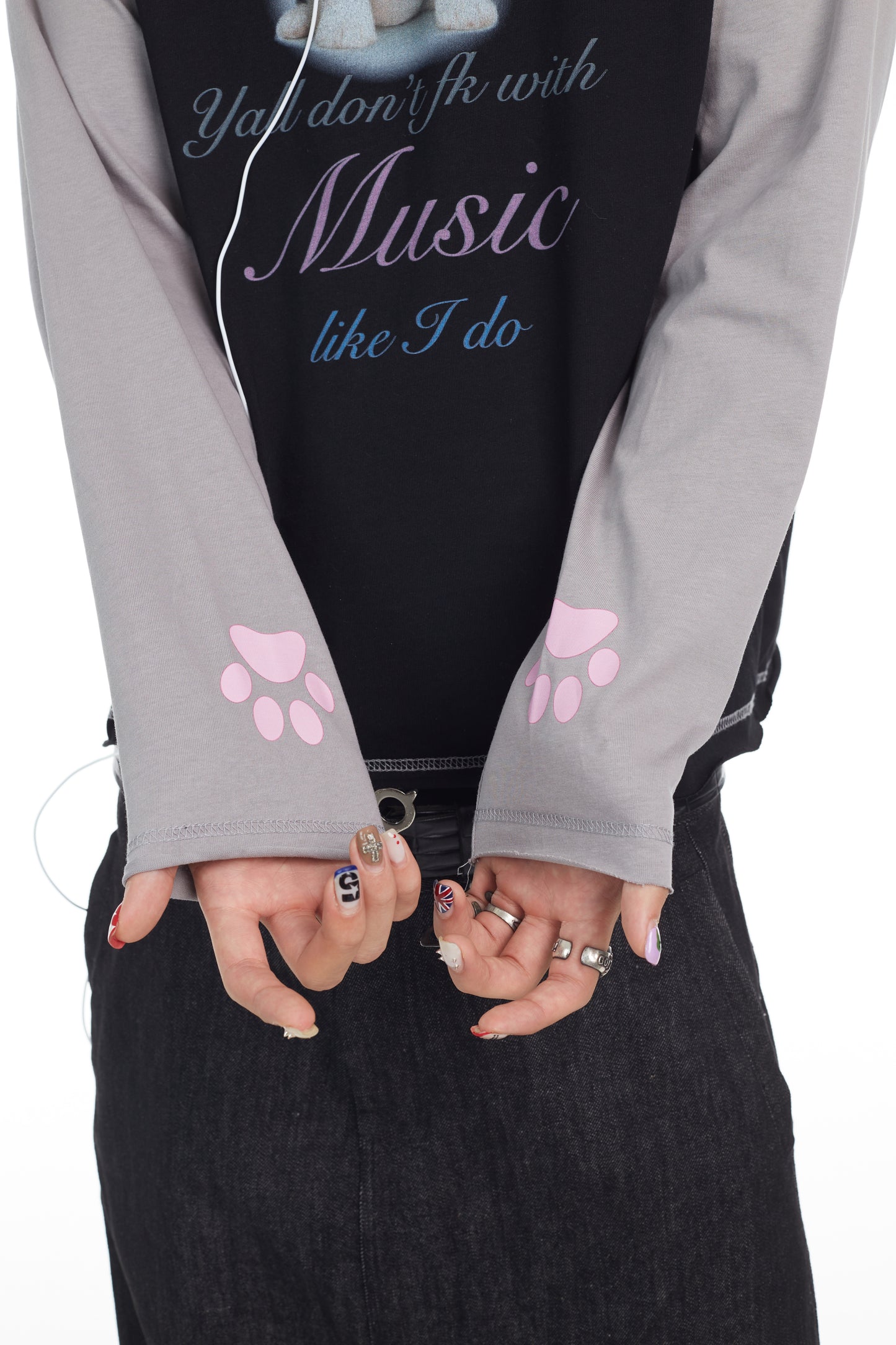 Ooops333 25AW 「Yall don't fk with music like i do」LONG SLEEVE TEE（OVERSIZE）