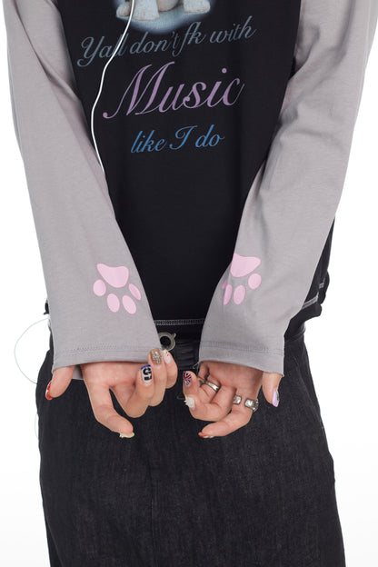 Ooops333 25AW 「Yall don't fk with music like i do」LONG SLEEVE TEE（OVERSIZE）