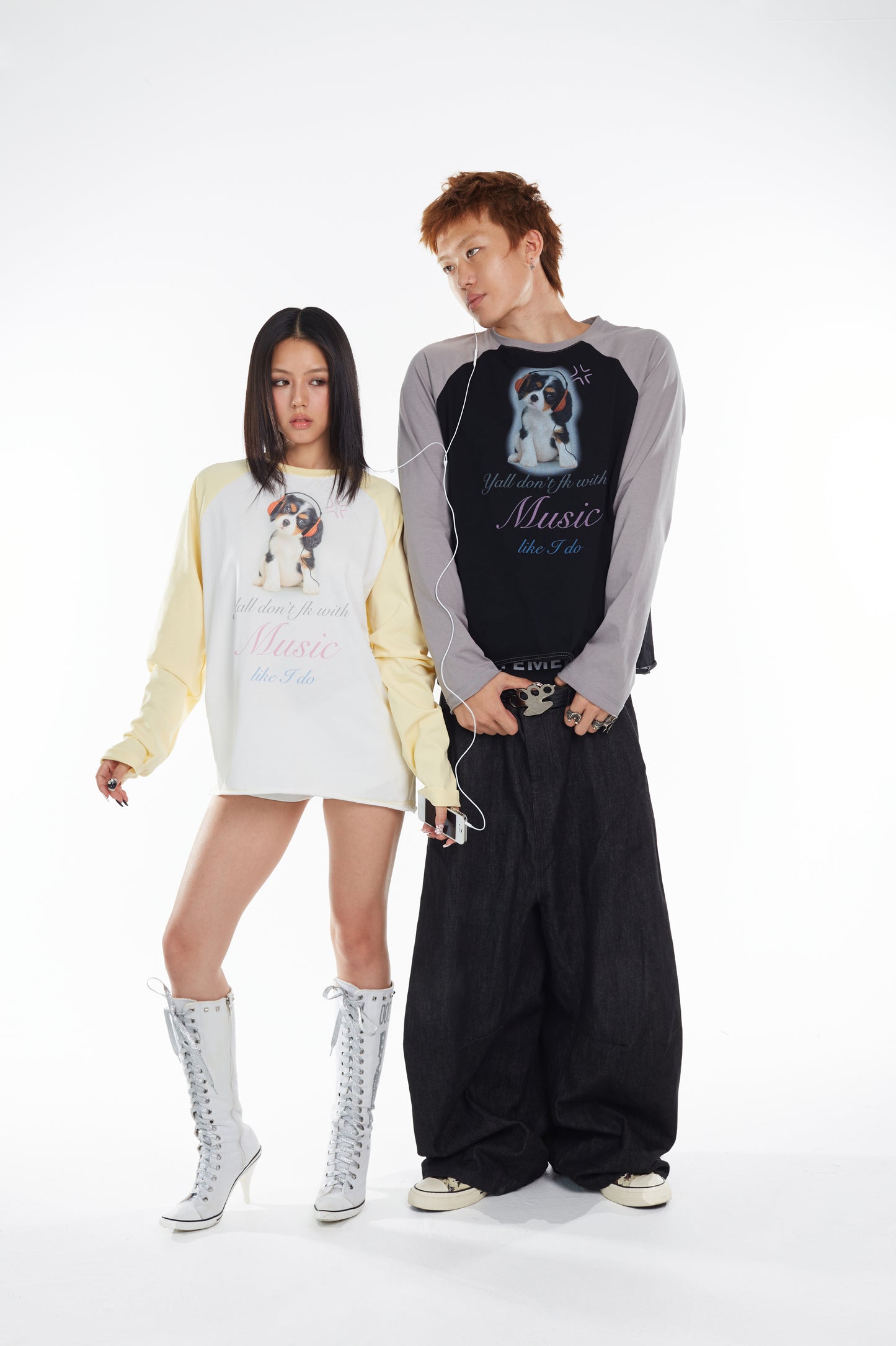 Ooops333 25AW 「Yall don't fk with music like i do」LONG SLEEVE TEE（OVERSIZE）