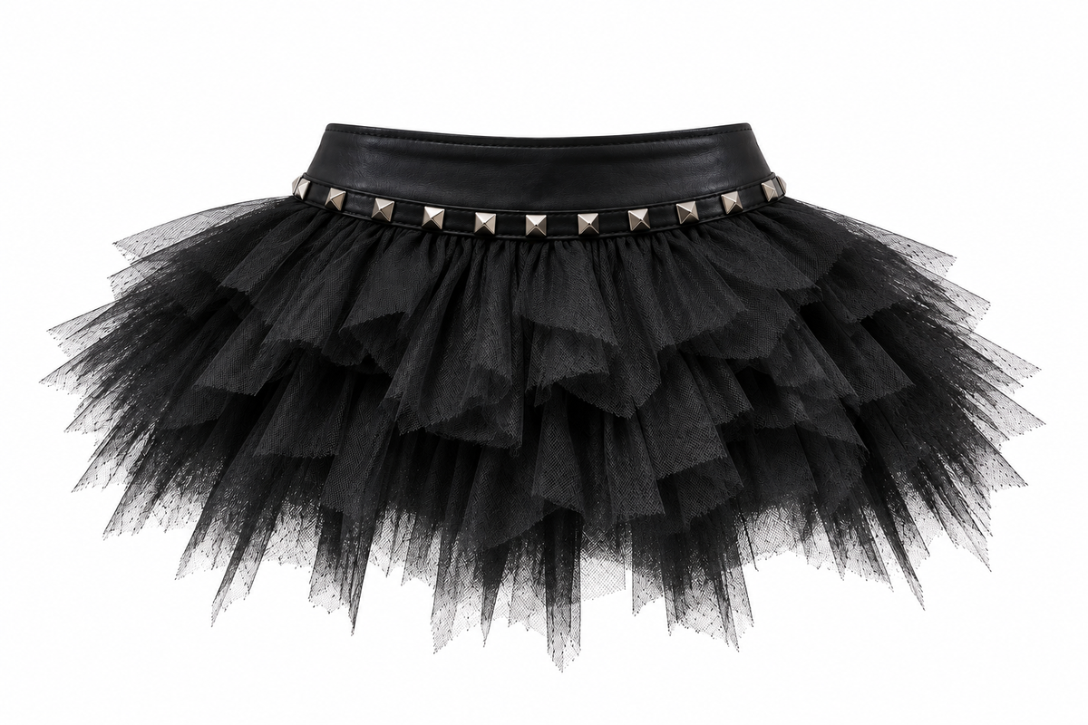 Ooops333 Punk Studded Tulle Skirt