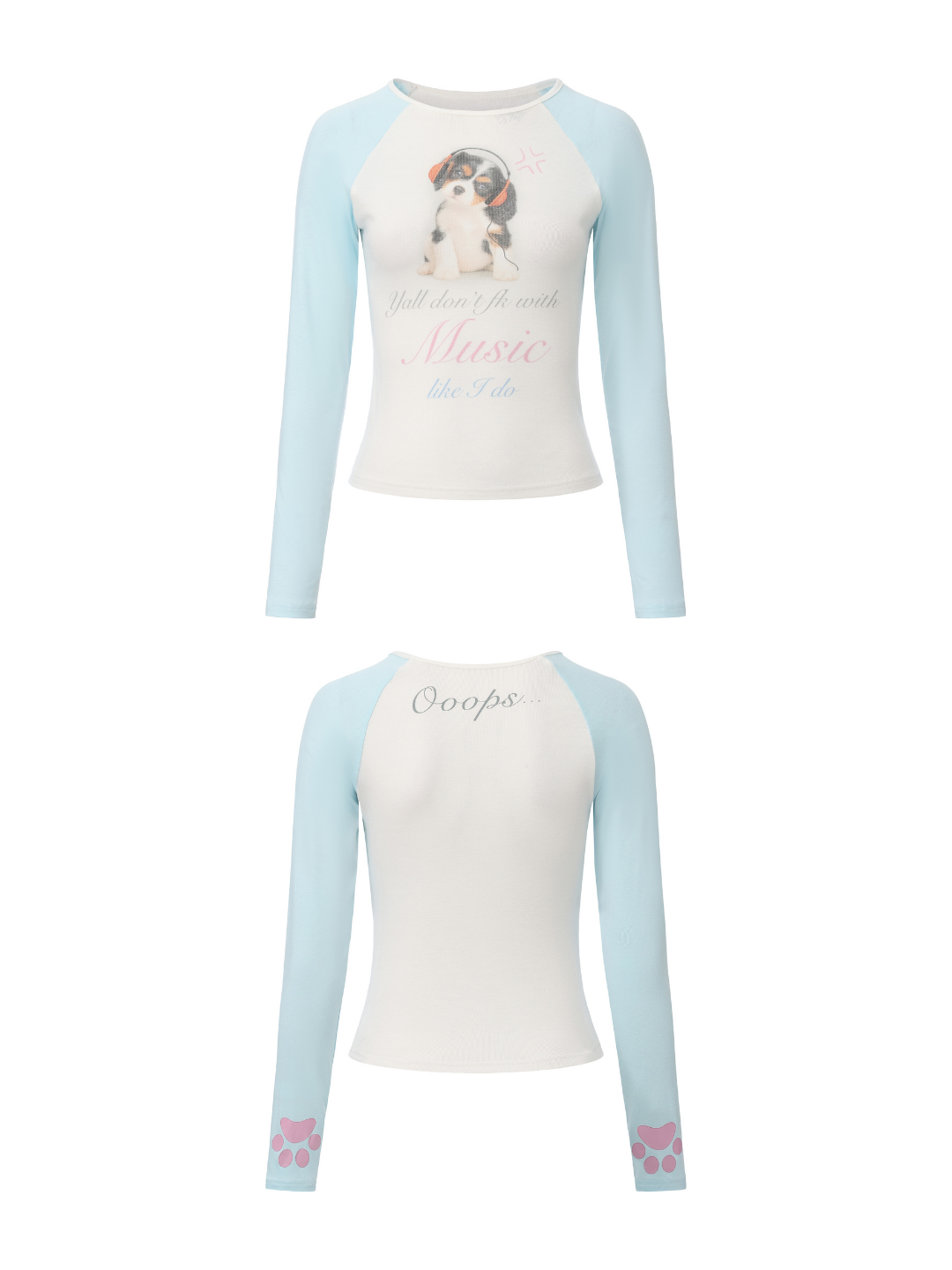 Ooops333 25AW 「Yall don't fk with music like i do」LONG SLEEVE TEE（SLIM FIT）