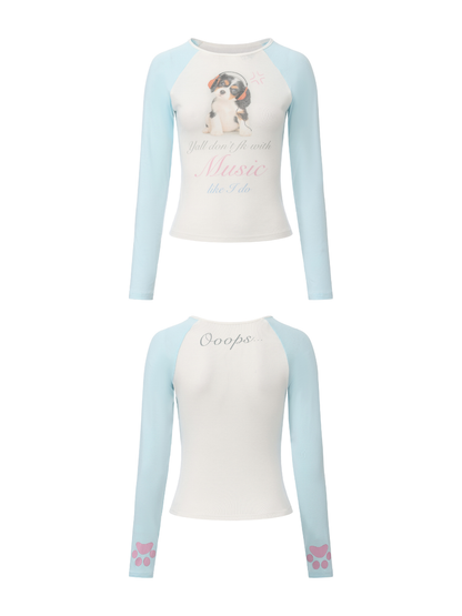 Ooops333 25AW 「Yall don't fk with music like i do」LONG SLEEVE TEE（SLIM FIT）