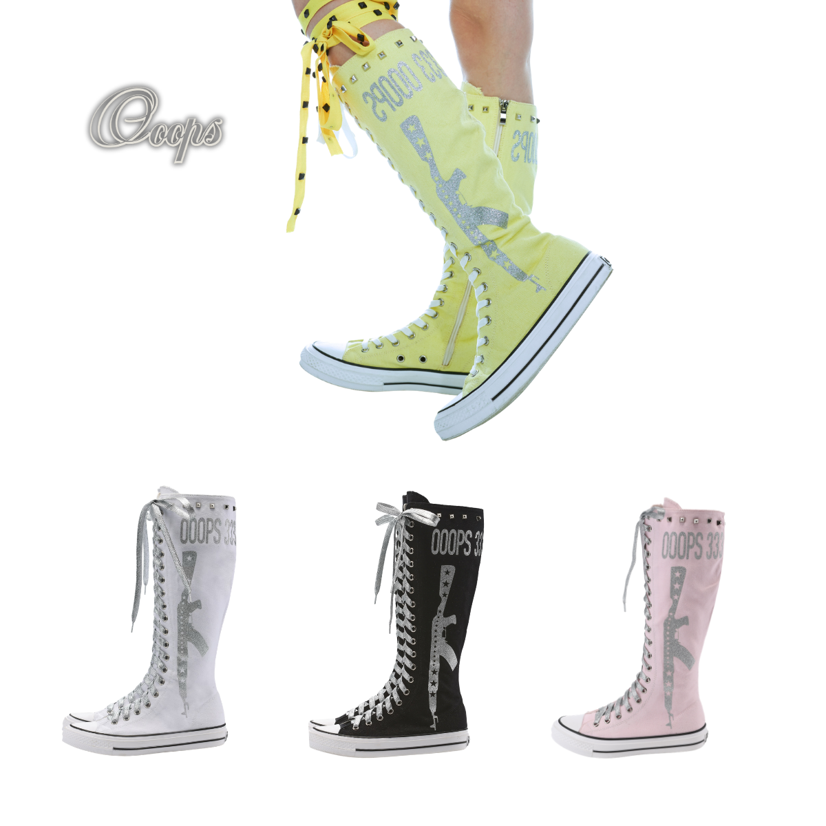 Ooops333 PUNK FLAT BOOTS