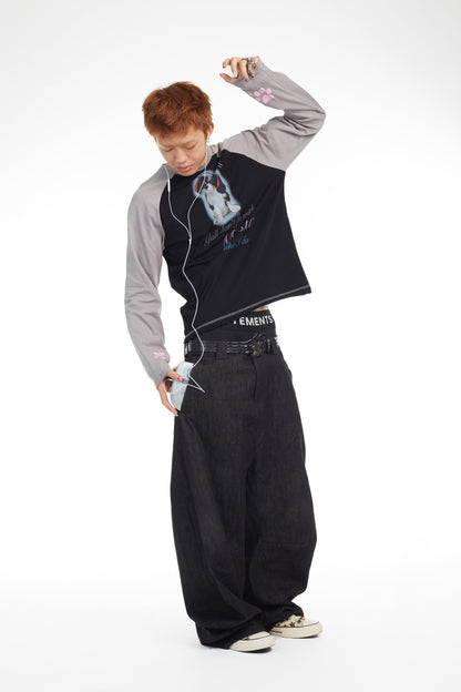 Ooops333 25AW 「Yall don't fk with music like i do」LONG SLEEVE TEE（OVERSIZE）