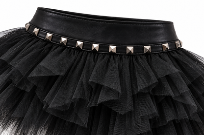 Ooops333 Punk Studded Tulle Skirt
