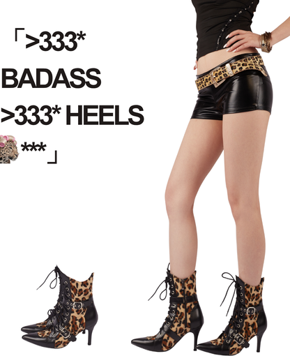 Ooops333 26SS 「CHEETAH」HI HEEL BOOTS 8CM HEEL