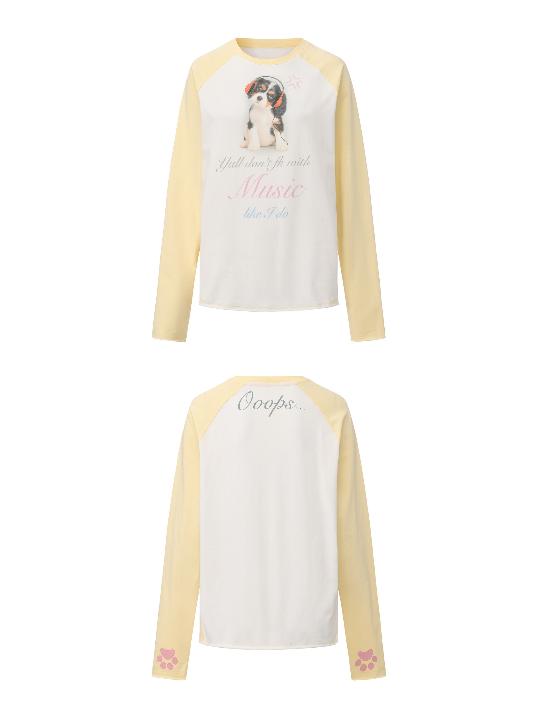 Ooops333 25AW 「Yall don't fk with music like i do」LONG SLEEVE TEE（OVERSIZE）