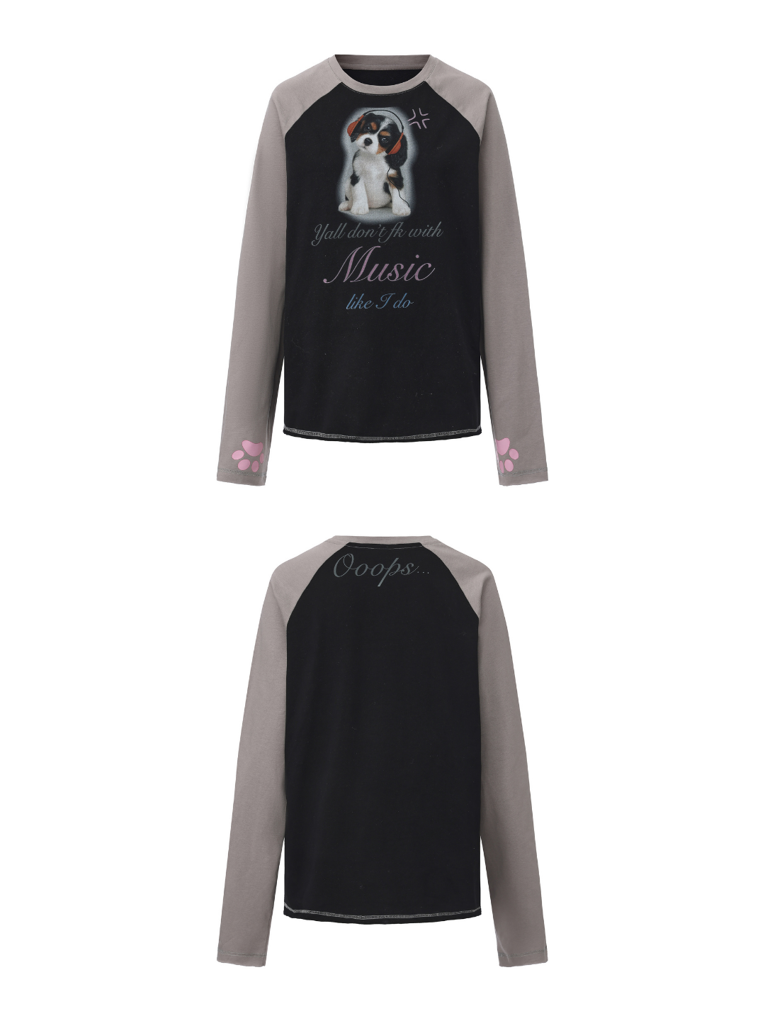 Ooops333 25AW 「Yall don't fk with music like i do」LONG SLEEVE TEE（OVERSIZE）