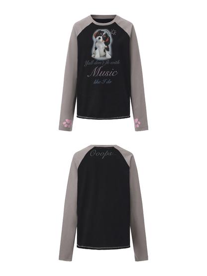 Ooops333 25AW 「Yall don't fk with music like i do」LONG SLEEVE TEE（OVERSIZE）