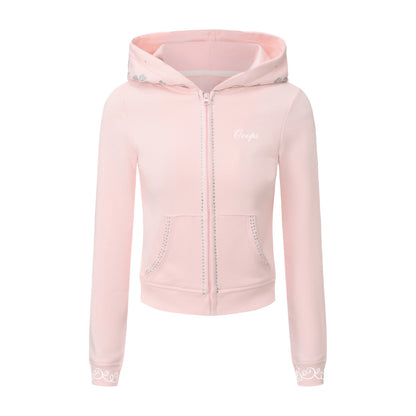 Ooops333 26AW Hibiscus Glitter Two-Piece Tracksuit