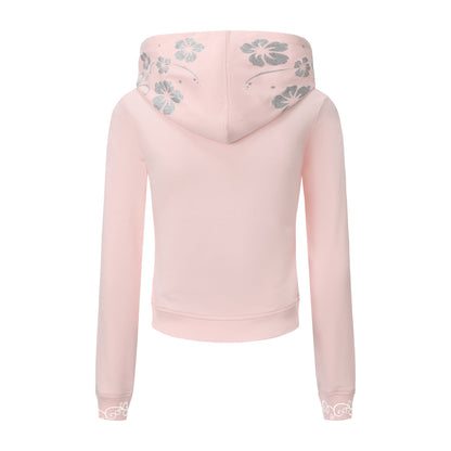 Ooops333 26AW Hibiscus Glitter Two-Piece Tracksuit