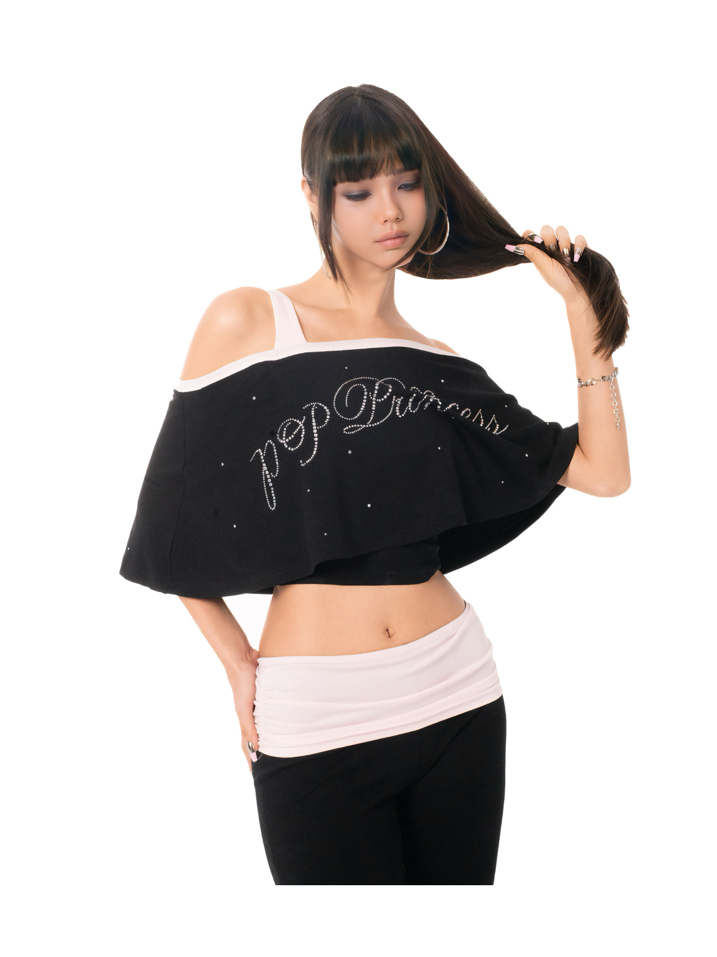 Ooops333 26SS 「SLAY！」Ruffle Trim Top and Flare Pants Set