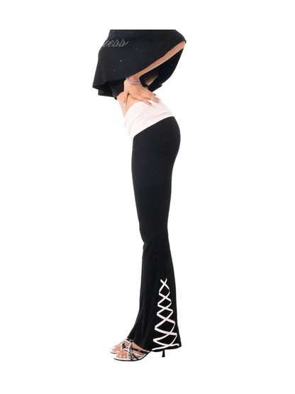 Ooops333 26SS 「SLAY！」Ruffle Trim Top and Flare Pants Set