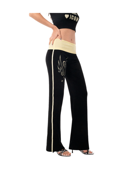 Ooops333 26SS 「SLAY！」2000s Icon Off-Shoulder Top and Flare Pants Set