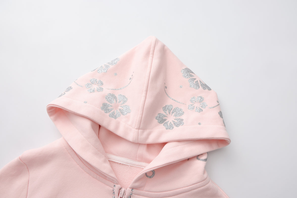 Ooops333 26AW Hibiscus Glitter Two-Piece Tracksuit