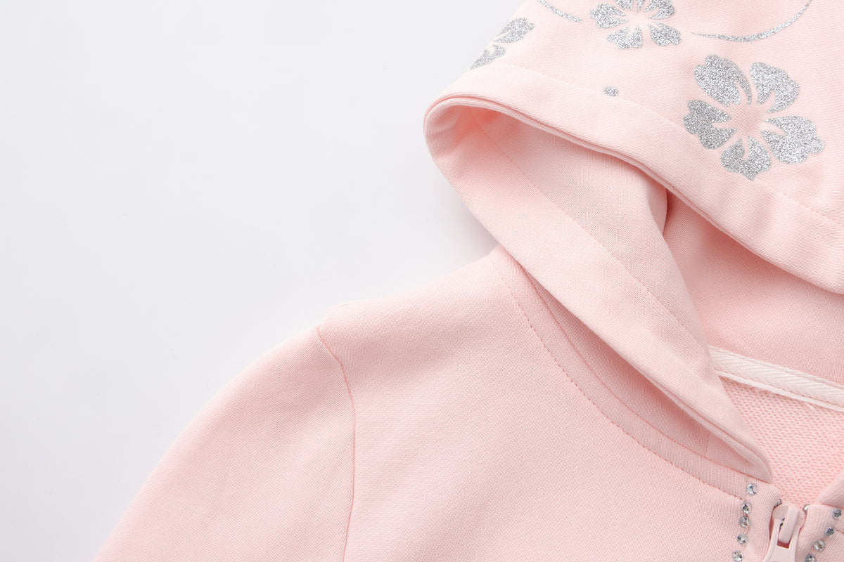 Ooops333 26AW Hibiscus Glitter Two-Piece Tracksuit