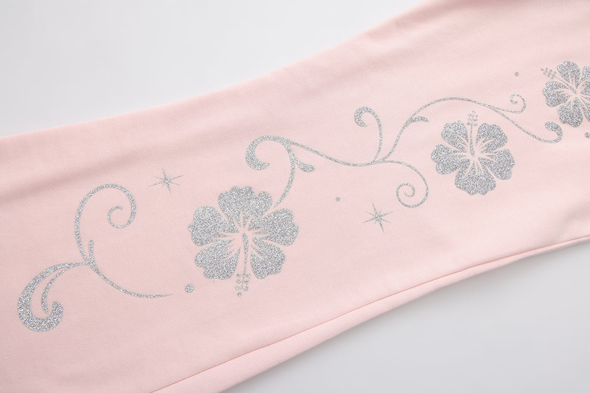 Ooops333 26AW Hibiscus Glitter Two-Piece Tracksuit
