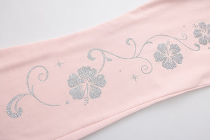 Ooops333 26AW Hibiscus Glitter Two-Piece Tracksuit
