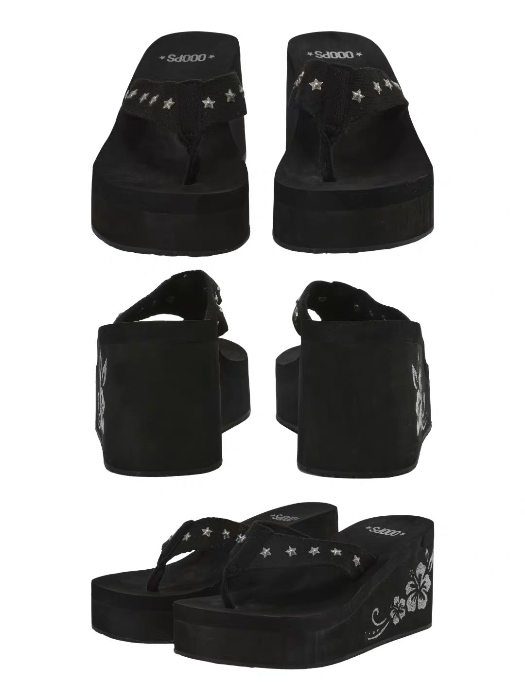 Ooops333 26SS 「SLAY！」Platform Wedge Flip Flop Sandals