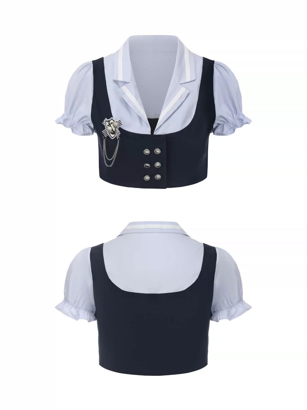 Ooops333 26SS 「SLAY！」Sailor Style Top and Skirt Set