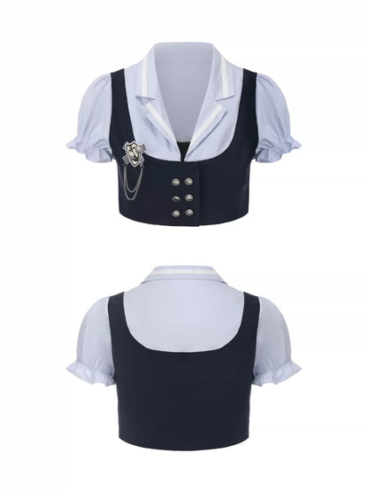 Ooops333 26SS 「SLAY！」Sailor Style Top and Skirt Set