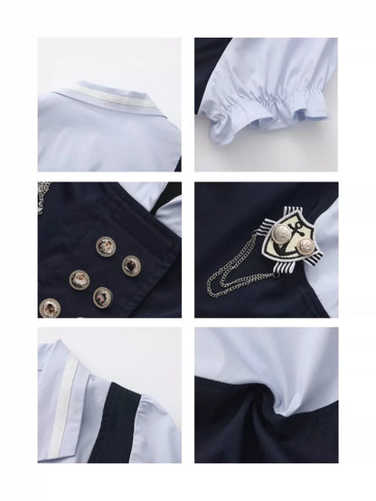 Ooops333 26SS 「SLAY！」Sailor Style Top and Skirt Set