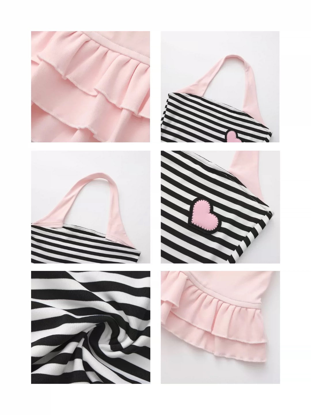 Ooops333 26SS 「SLAY！」Striped Heart Print Halter Neck Dress